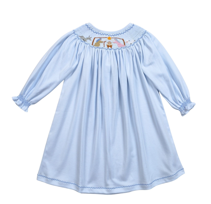 BABY LOREN NATIVITY HAND SMOCKED PIMA DRESS