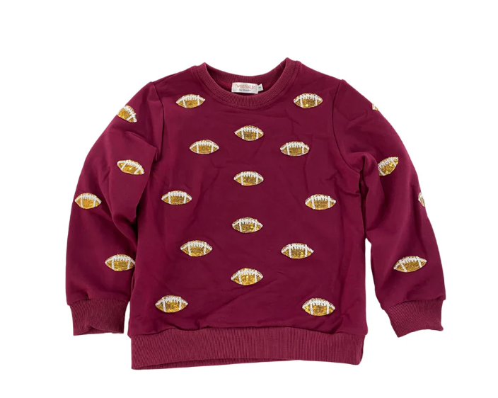 TWEENSTYLE GLITTER FOOTBALL CREWNECK