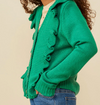 HAYDEN GIRLS RUFFLE DETAIL BUTTON SWEATER CARDIGAN