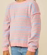 HAYDEN GIRLS ULTRA SOFT MULTI COLOR STRIPE PULLOVER SWEATER