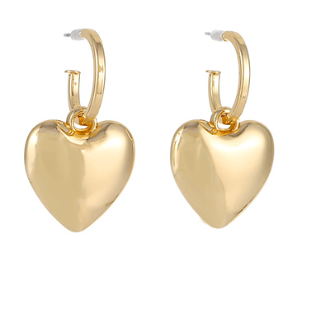 BOLD HEART DANGLE HOOPS