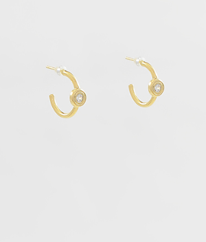 PAVE RING SHAPE HOOPS