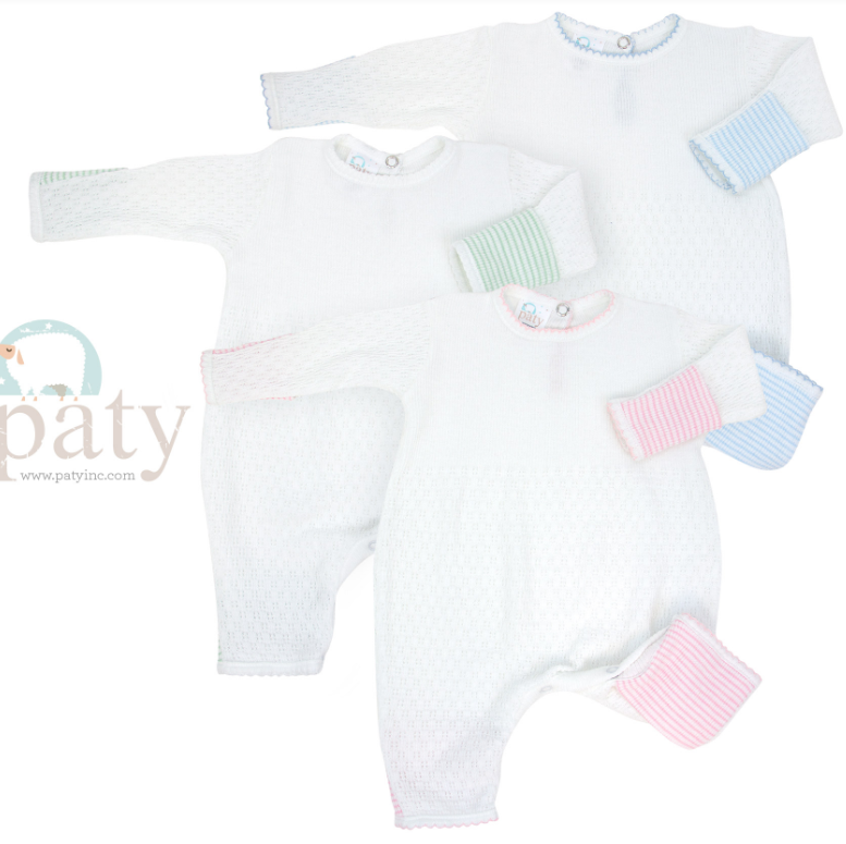 PATY ROMPER WITH CUFFS NEWBORN MINT