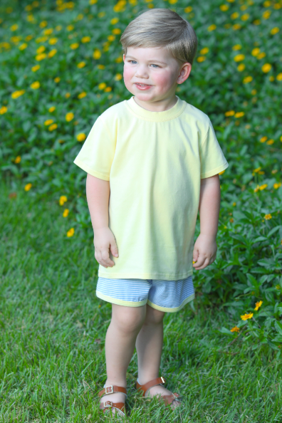 TROTTER STREET THOMAS SHORT SET CORNFLOWER STRIPE/YELLOW