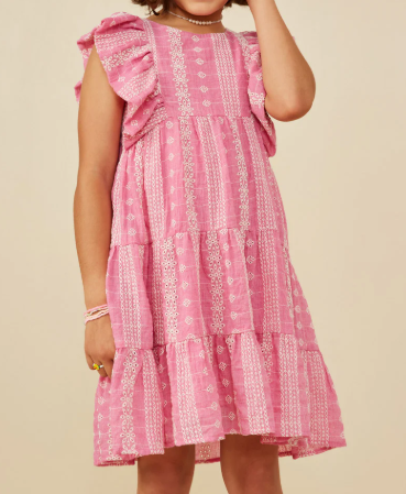 HAYDEN GIRLS EMBROIDERED RUFFLE SLEEVELESS DRESS