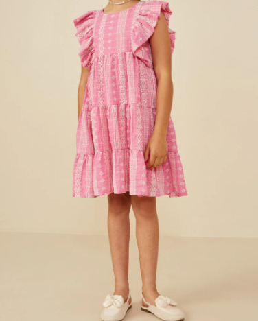 HAYDEN GIRLS EMBROIDERED RUFFLE SLEEVELESS DRESS