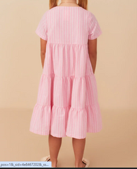 HAYDEN GIRLS STRIPED SEERSUCKER TEXTURE BUTTON UP DRESS