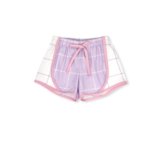 SET ATHLEISURE ELISE SHORT PETAL PURPLE WILLINGTON WINDOWPANE COTTON CANDY PINK