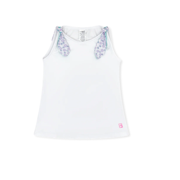 SET ATHLEISURE JESSICA TANK PURE COCNUT BLISSFUL BLOOMS TOTALLY TURQUOISE