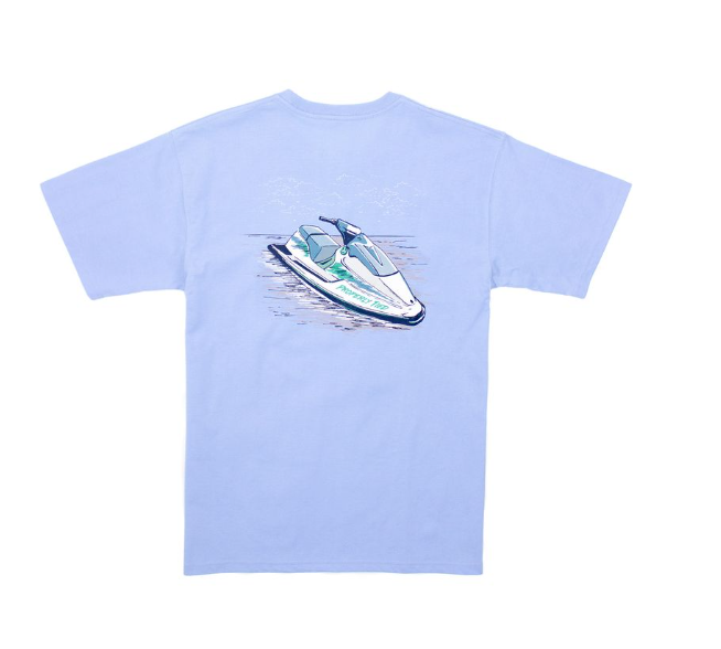 PROPERLY TIED LD BOYS JET SKI SS LIGHT BLUE