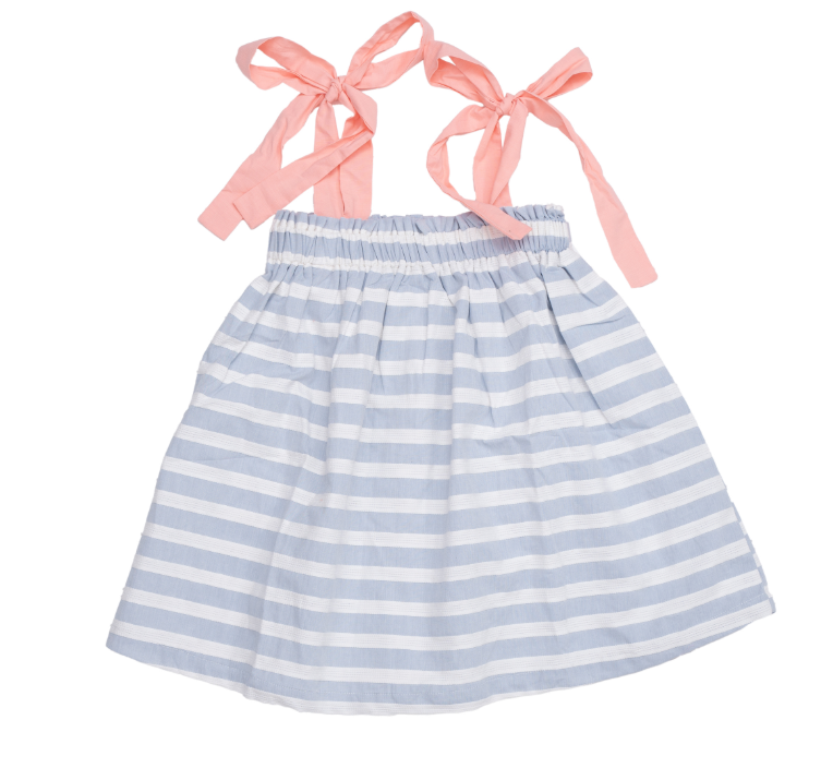 THE OAKS LOLA BLUE & WHITE STRIPE DRESS