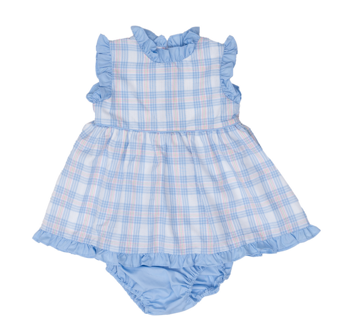 THE OAKS REAGAN PINK/BLUE PLAID BLOOMER SET