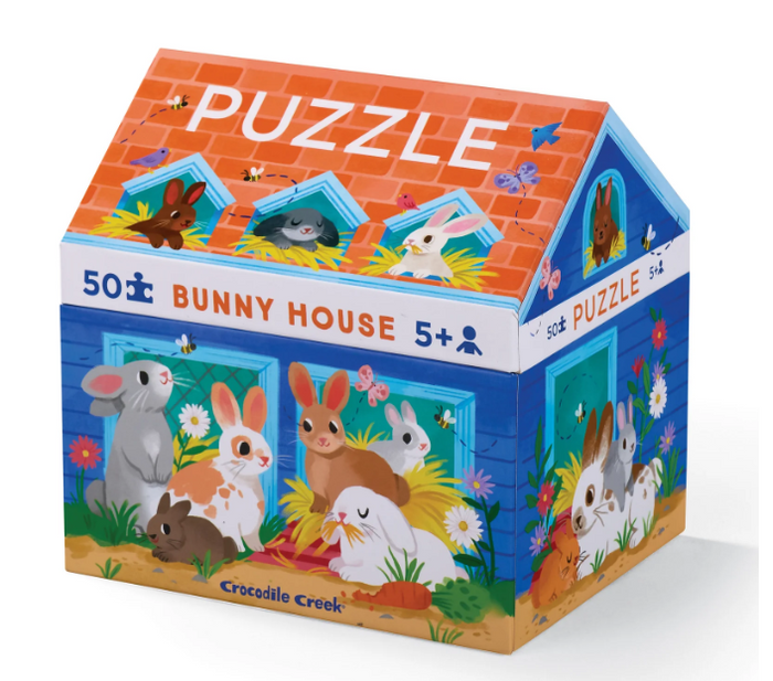 CROCODILE CREEK 50 PC HOUSE PUZZLE/BUNNY HOUSE