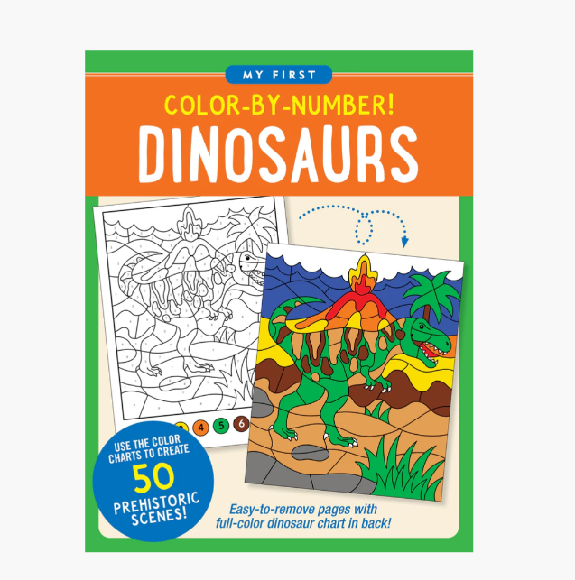 COLOR BY NUMBER DINOSAURS