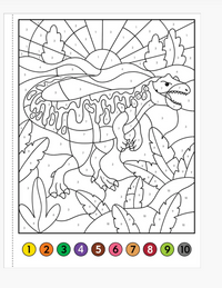 COLOR BY NUMBER DINOSAURS