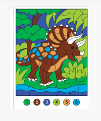 COLOR BY NUMBER DINOSAURS