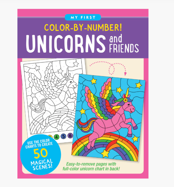 COLOR BY NUMBER UNICORN AND FRIENDS