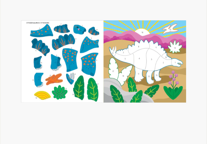 COLOR BY STICKER DINOSAURS