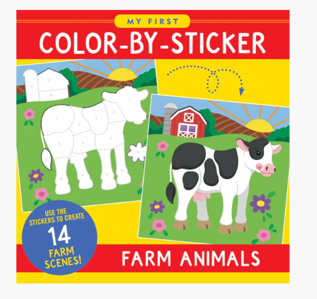 COLOR BY STICKER FARM ANIMALS