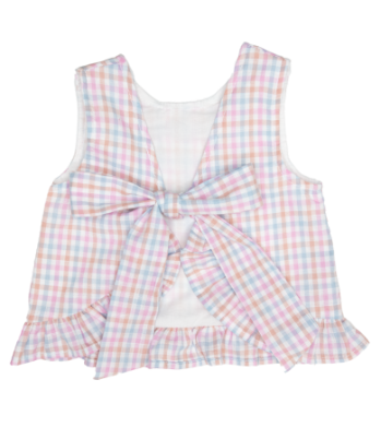 THREE SISTERS SPRING PLAID TIE BLOOMER SET