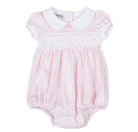 MAGNOLIA BABY MINI CHECK SHORT SLEEVE BUBBLE