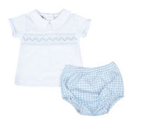 MAGNOLIA BABY MINI CHECK SMOCK COLLAR DIAPER COVER