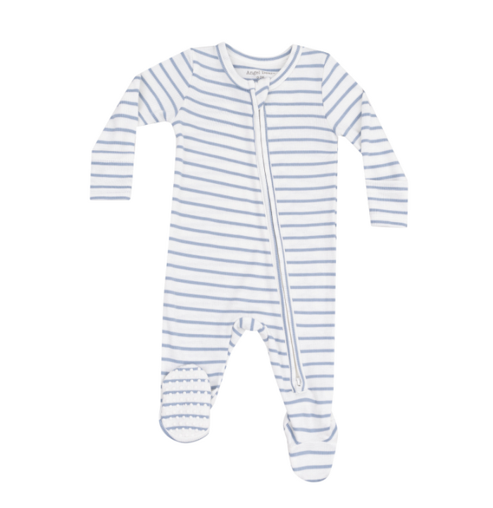 ANGEL DEAR FRENCH BLUE DUSTY BLUE 2 WAY ZIPPER FOOTIE