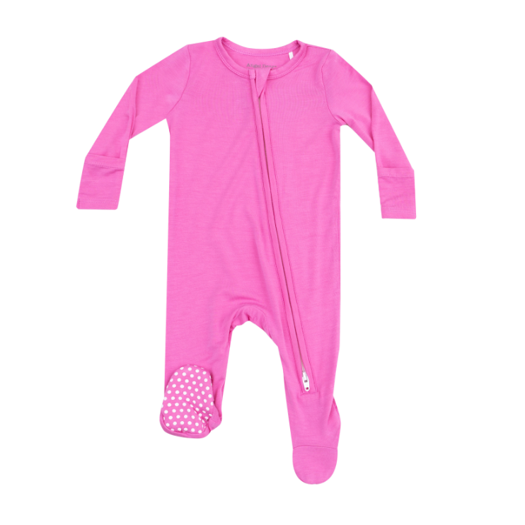 ANGEL DEAR SOLID STRAWBERRY MOON 2 WAY ZIPPER FOOTIE