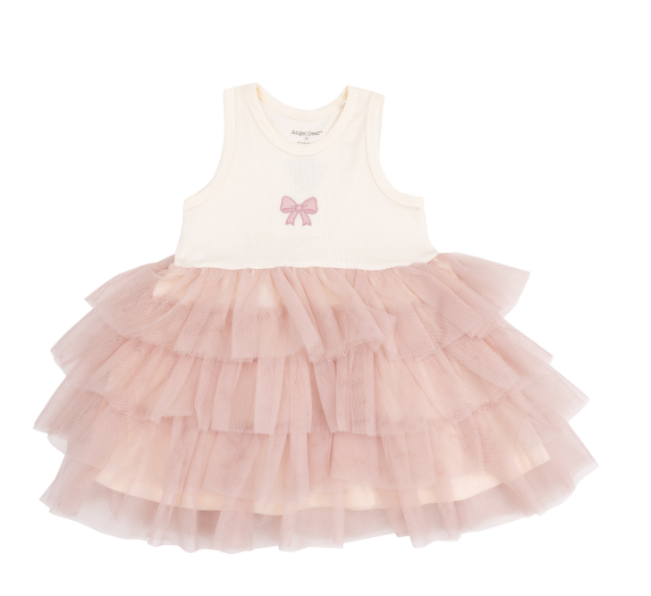 ANGEL DEAR BOWS TUTU TANK LAYERED TULLE DRESS