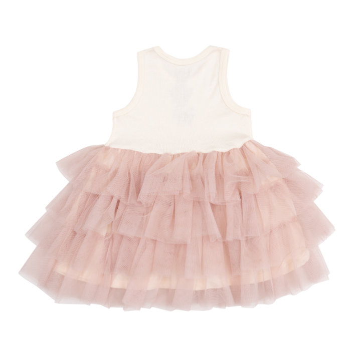 ANGEL DEAR BOWS TUTU TANK LAYERED TULLE DRESS