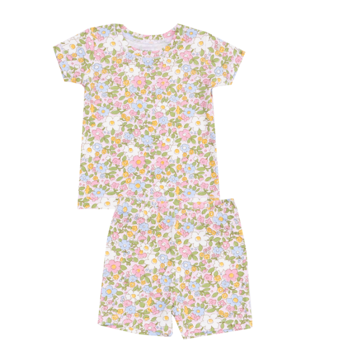 ANGEL DEAR BUBBLY BABY CALICO LOUNGEWEAR SHORT SET