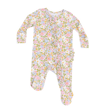 ANGEL DEAR BUBBLY BABY CALICO 2 WAY RUFFLE ZIPPER FOOTIE