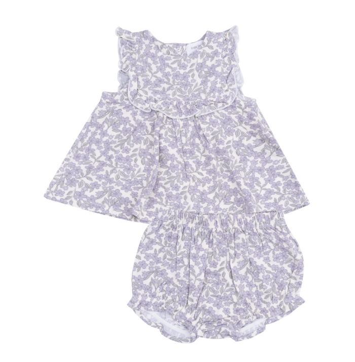 ANGEL DEAR FORGET ME NOT FLORAL RUFFLE TOP & BLOOMER SET