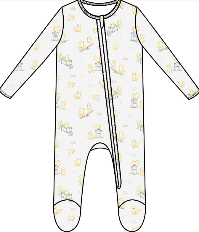 ANGEL DEAR BABY CHICKS 2 WAY ZIPPER FOOTIE