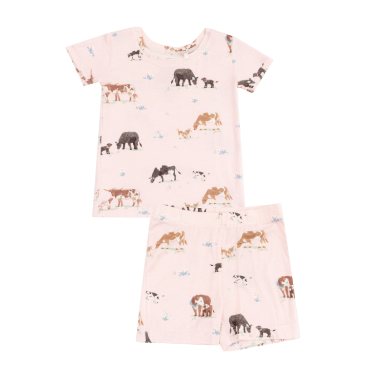 ANGEL DEAR COW FAMILIES LOUNGEWEAR SHORT SET