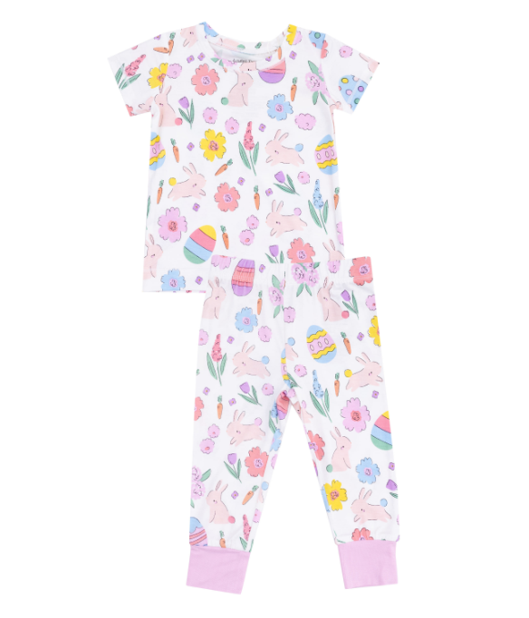 ANGEL DEAR EASTER BUNNIES PINK S/S LOUNGEWEAR SET