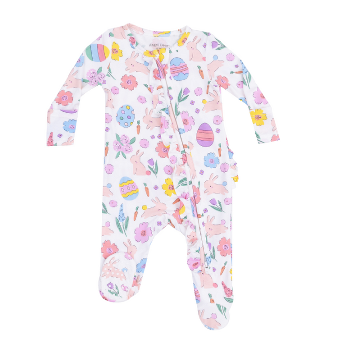 ANGEL DEAR EASTER BUNNIES PINK 2 WAY ZIPPER FOOTIE