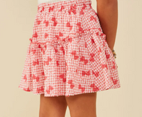 HAYDEN GIRLS BOW PRINT SEERSUCKER RUFFLE SKIRT