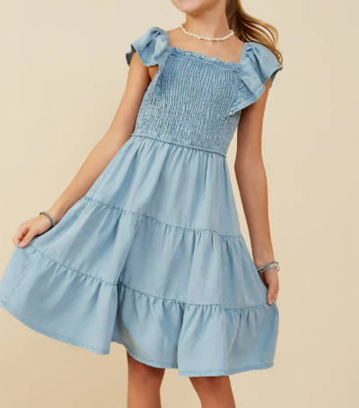 HAYDEN GIRLS GIRLS DETAIL RUFFLED SLEEVELESS TENCEL DRESS