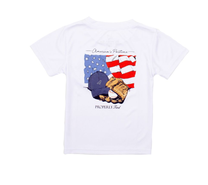 PROPERLY TIED LD BOYS PERFORMANCE TEE AMERICAS PASTIME