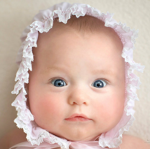 FELTMAN BROTHERS GIRLS SMOCKED LACE BONNET PINK