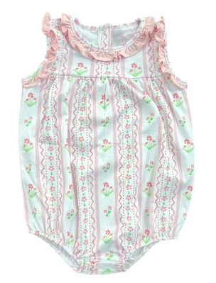 JAMES & LOTTIE ROSIE BUBBLE PINK FLORAL SCALLOP