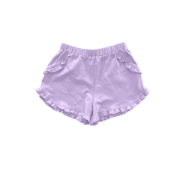 JAMES & LOTTIE KINLEY RUFFLED KNIT PIMA SHORTS LAVENDER