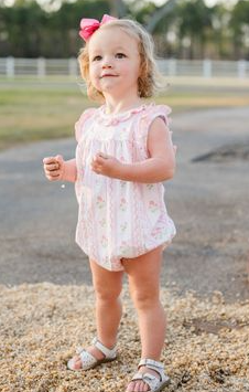 JAMES & LOTTIE ROSIE BUBBLE PINK FLORAL SCALLOP