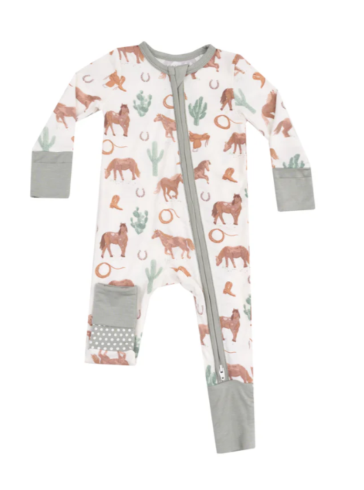 ANGEL DEAR WESTERN HORSES 2 WAY ZIPPER ROMPER