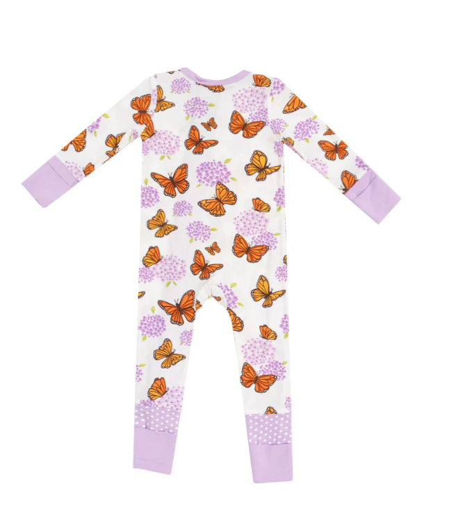 ANGEL DEAR MONARCH BUTTERFLIES AND MILKWEED 2 WAY ZIPPER ROMPER