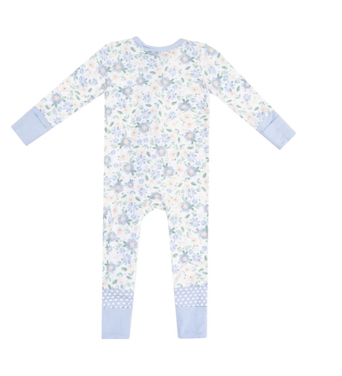 ANGEL DEAR BABY VERONICAL FLORAL 2 WAY ZIPPER ROMPER