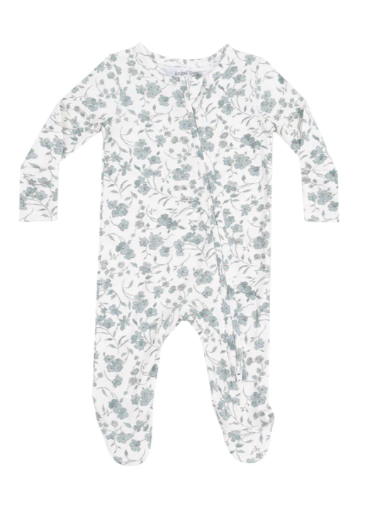 ANGEL DEAR BABY'S BREATHE FLORAL 2 WAY ZIPPER FOOTIE