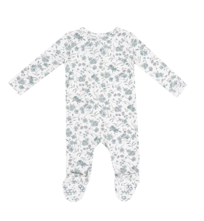 ANGEL DEAR BABY'S BREATHE FLORAL 2 WAY ZIPPER FOOTIE