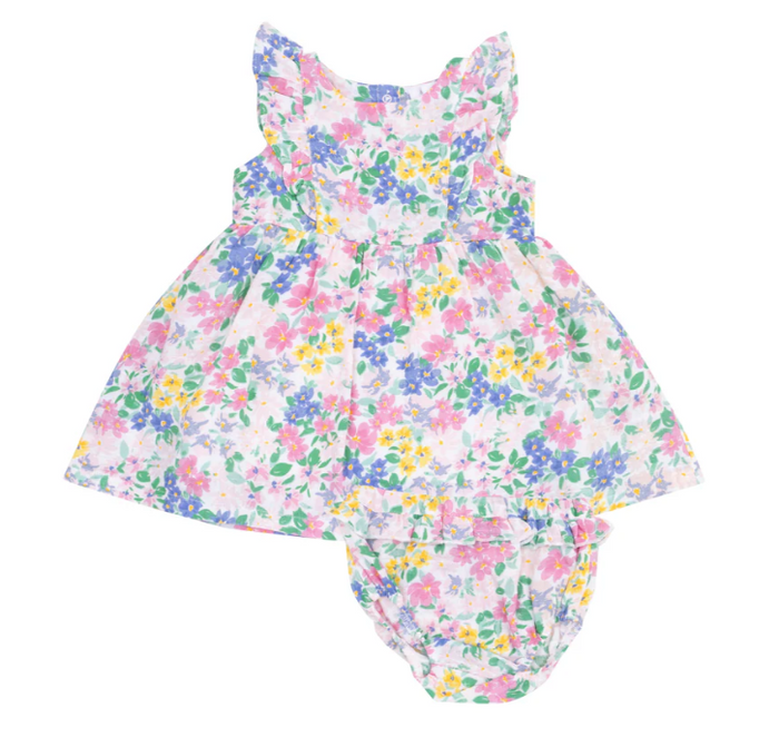 ANGEL DEAR EMMA FLORAL RUFFLE DRESS